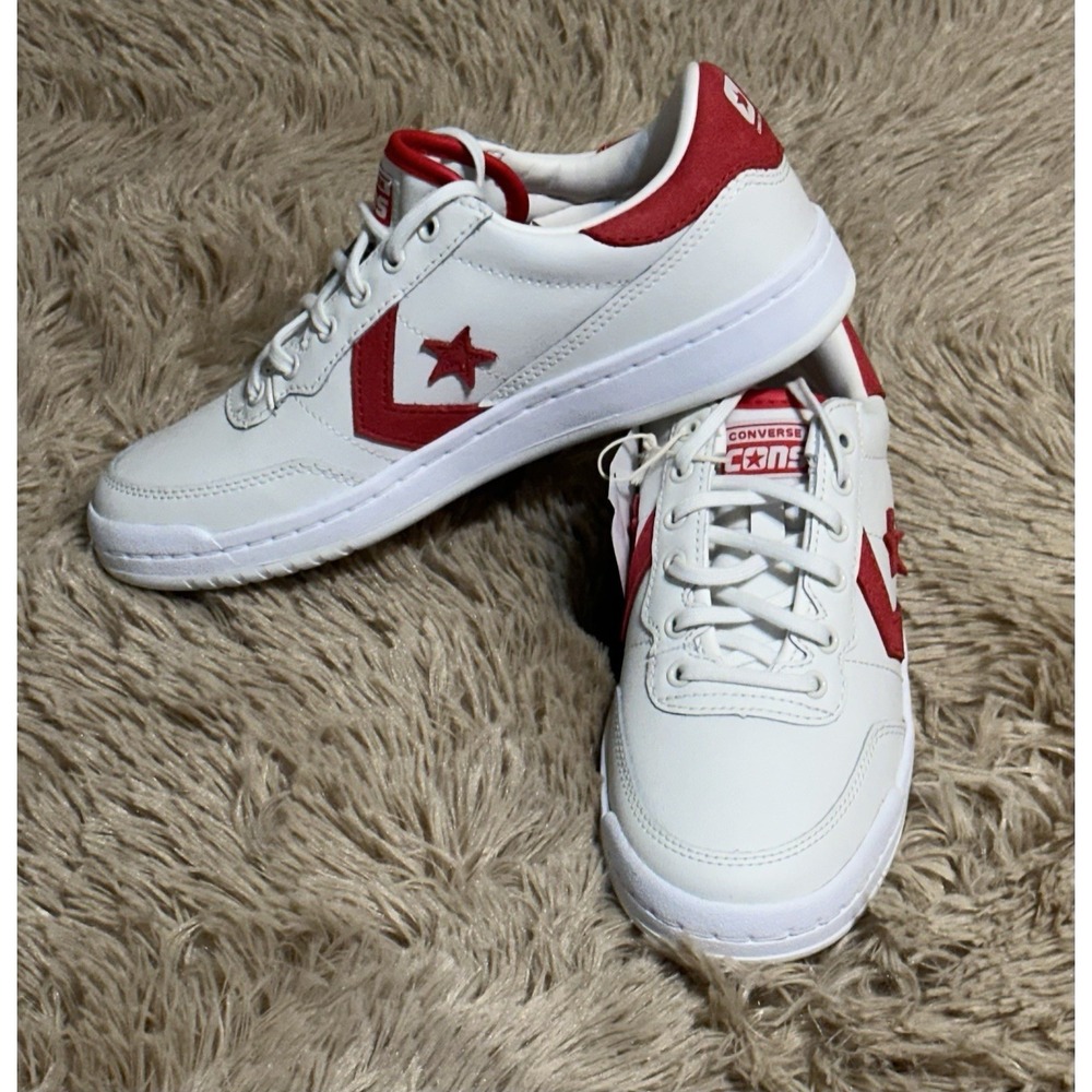 New Converse Fastbreak Pro Low  White Red Leathers Sneakers Men's Shoes Size 6.5